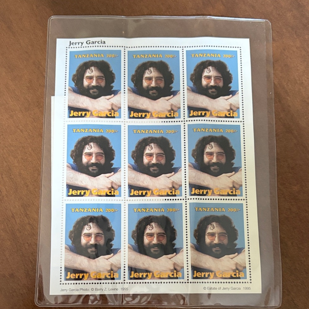 J. Garcia Blue and Yellow Collectible Stamp Sheet